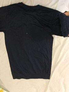 Blue Graphic Print Long Sleeve T-Shirt