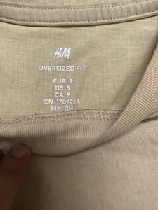 H&amp;M Oversized Beige T-Shirt