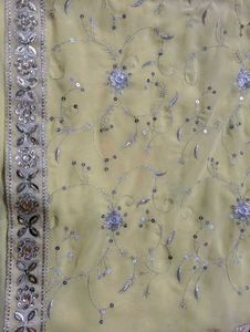 Elegant Yellow Embroidered Saree