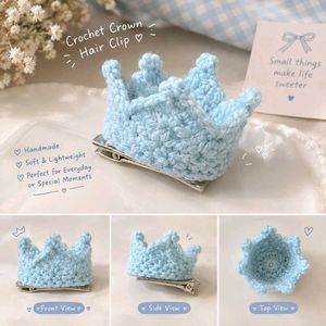 Handmade Crochet Crown Hair Clip