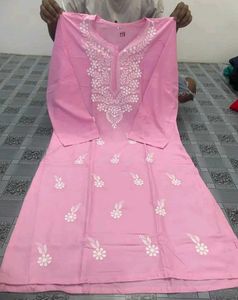 Beautiful Pink Chikankari Kurta For Women