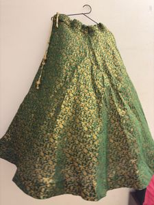 Green &amp; Gold Brocade Skirt