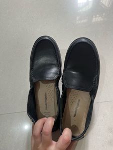 Hush Puppies Black Leather Loafers