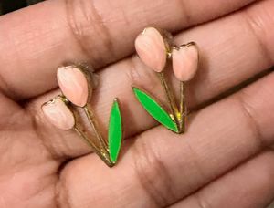Lily and Heart Earrings