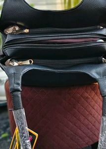 Black Textured Shoulder Bag