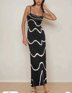 Stylish Black &amp; White Maxi Dress