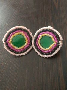 Handmade Beaded Statement Earrings