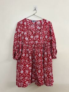 Red Floral Print Dress