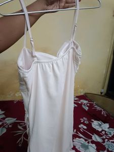 Elegant White Spaghetti Strap Dress