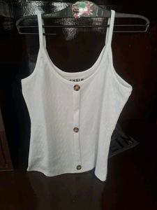 White Button-Up Camisole Top