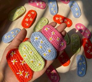 Handmade Crochet Daisy Hair Clips( set of 5)