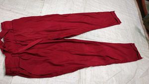 Maroon Elastic Waist Pants