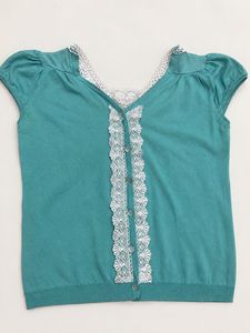 Teal Lace Trim top