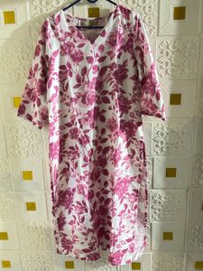 Chic Pink Floral Kurta