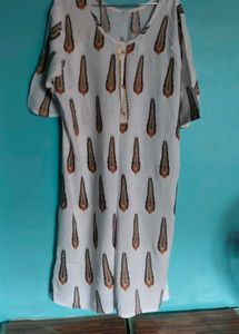 Stylish White Printed Kurta