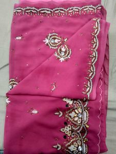 Beautiful Pink Embroidered Saree