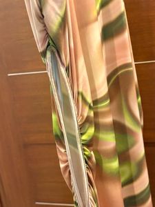 Stylish Marble Print Ruched Midi Dress