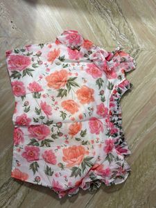 Floral Print Ruffled Blouse