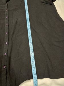 VETO Black Button-Up Top