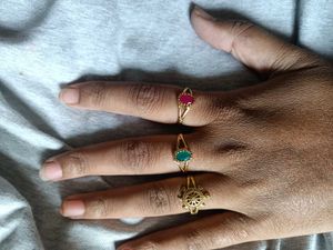 Set of 3 Gold Rings(daily wear)19.19.18 size