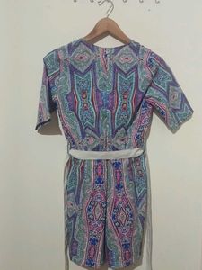 Vibrant Paisley Print Jumpsuit with belt