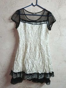 Stylish Ladies Lace Mini Dress Partywear Layered