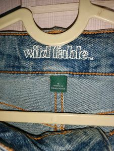 Distressed Denim Mini Skirt