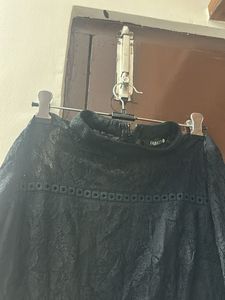 Elegant Black Lace Tiered Dress