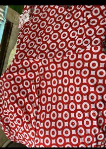 designer Bohemian Red Circle Print Maxi Dress