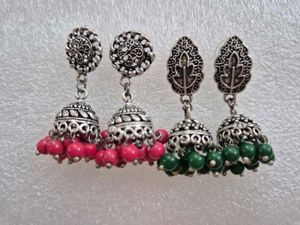 Stylish Jhumka Earrings with Beads