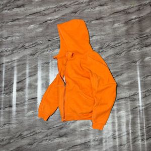 Bright Orange Zip-Up Hoodie