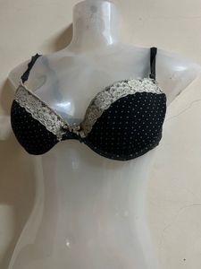 Black &amp; White Polka Dot Bra Adjustable Strips