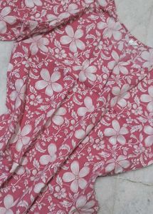 Pink Floral Print Kurta