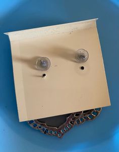 Oxidised Silver Mirror Statement Stud Earrings
