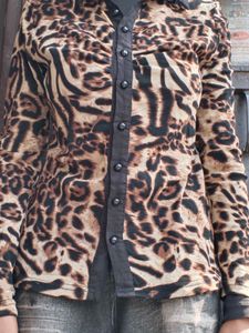 Vintage Animal Print Shirt Typ Top