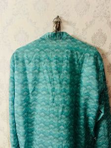 Men's Teal Printed Kurta