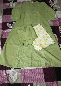 chiken work Kurta Set with Floral Du