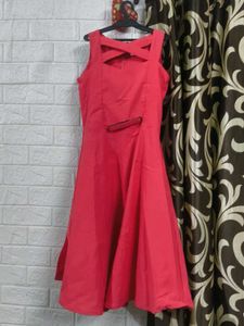 Chic Red Fit and Flare Dress