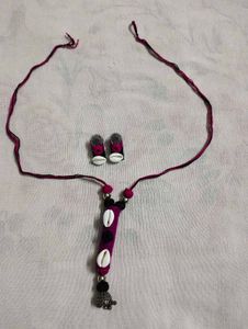 Boho Fabric Necklace &amp; Earring Set