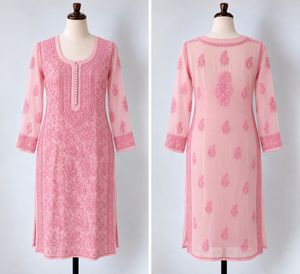 Elegant Pink Chikankari Kurta