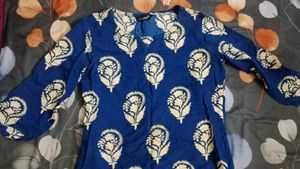 Blue Floral Print Kurta