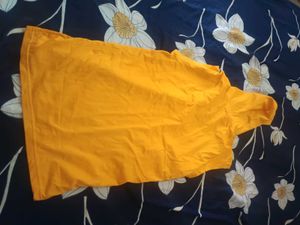 Sleeveless Orange Hoodie T-Shirt cotton