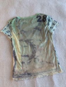 Unique Graphic Print Mesh T-Shirt