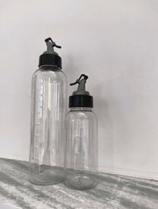 Set of 2 Clear oil Bottles