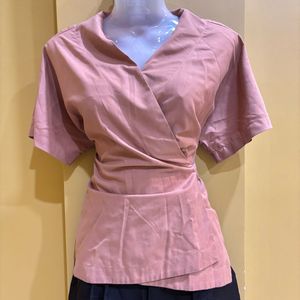 Elegant coral Wrap Top