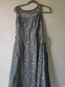 Elegant Embroidered Grey Dress