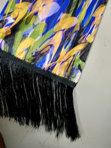 Vibrant Abstract Print Fringe Dress one freebie 🎁