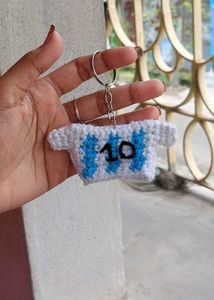 Crocheted Mini Messi Jersey Keychain