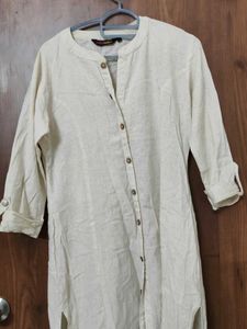 Classic Beige Linen Kurta
