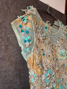 Engagement Gown With Applique Work Embroidery